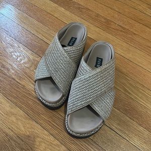 ROAM Cross Stack Raffia Platform Sandals